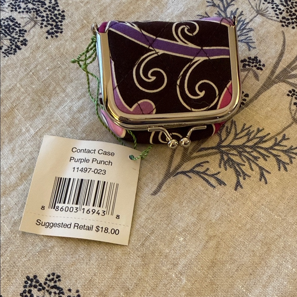 Vera Bradley Purple and Pink Swirl Contact Case